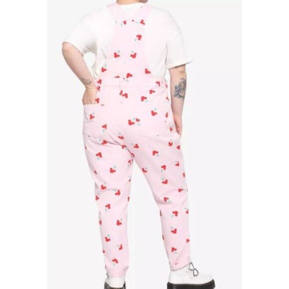 Disney Hot Topic Her Universe Minnie Mouse Cherry Overalls Women Plus Size 3 NWT - Picture 2 of 16